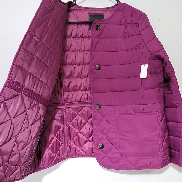 Talbots Quilted Collardless Jacket Size Large New - Picture 6 of 13